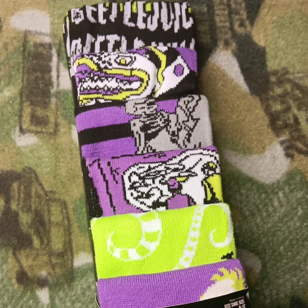 Beetlejuice Size 6-12 Men's Casual Crew Socks 6 Pack - Picture 4 of 4